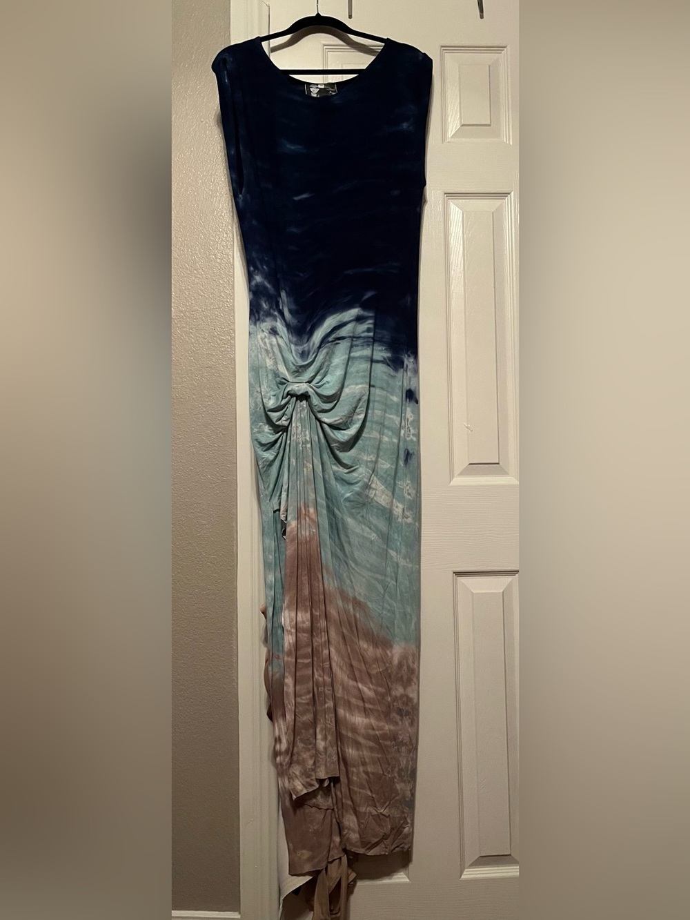 Young Fabulous & Broke Blue Teal and Taupe Tie-Dye Dress